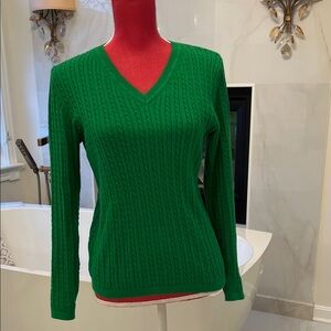 Elegant Green Tommy Hilfiger V-Neck Sweater